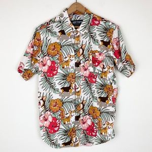 mens corgi button up shirt